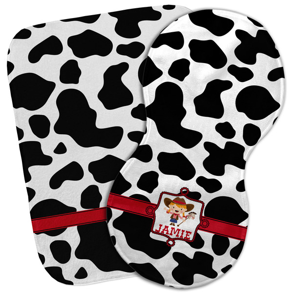 Custom Cowprint Cowgirl Burp Cloth (Personalized)