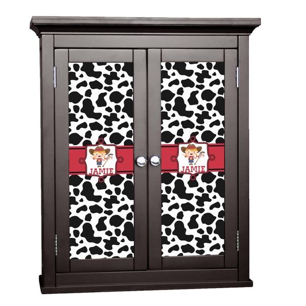 Custom Cowprint Cowgirl Cabinet Decal - Medium (Personalized)