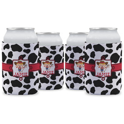 Cowprint Cowgirl Can Cooler (12 oz) - Set of 4 w/ Name or Text