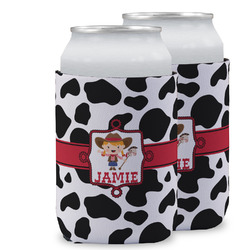 Cowprint Cowgirl Can Cooler (12 oz) w/ Name or Text