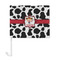 Cowprint Cowgirl Car Flag - Large - FRONT