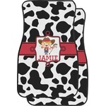 Cowprint Cowgirl Car Floor Mats (Front Seat) (Personalized)