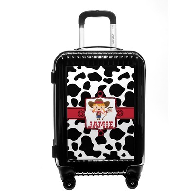 Cowprint Cowgirl Carry On Hard Shell Suitcase (Personalized)