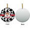 Cowprint Cowgirl Ceramic Flat Ornament - Circle Front & Back (APPROVAL)