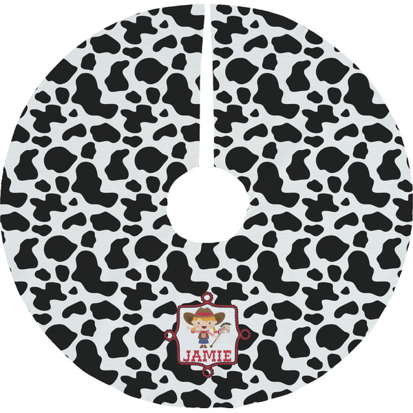 Custom Cowprint Cowgirl Tree Skirt (Personalized)