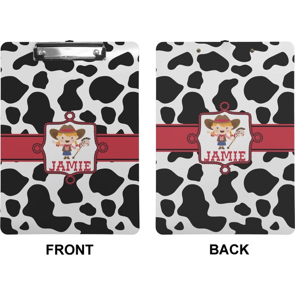 Cowprint Cowgirl Clipboard (Letter) (Front + Back)