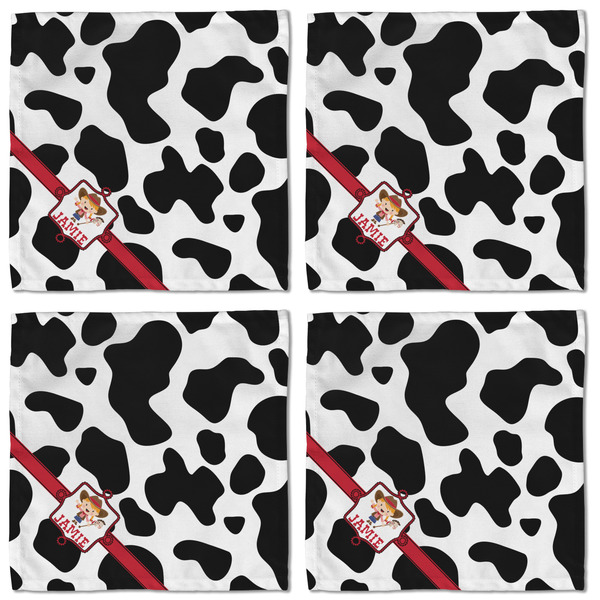 Cowprint Cowgirl Cloth Napkins - Personalized Lunch (APPROVAL) Set of 4