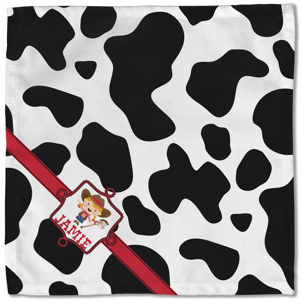 Cowprint Cowgirl Cloth Napkins - Personalized Lunch (Single Full Open)