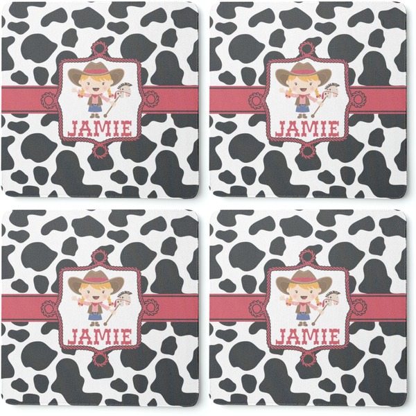 Cowprint Cowgirl Coaster Rubber Back - Apvl