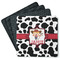 Cowprint Cowgirl Square Rubber Backed Coasters - Set of 4 (Personalized)