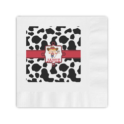 Cowprint Cowgirl Coined Cocktail Napkins (Personalized)