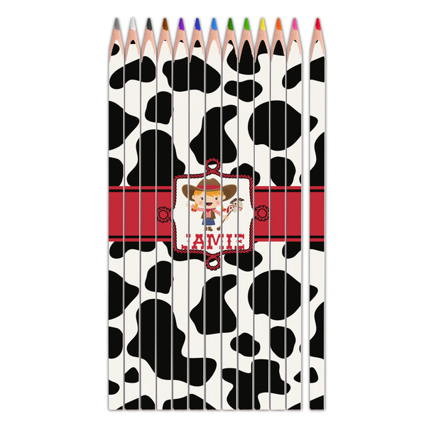 Custom Cowprint Cowgirl Colored Pencils (Personalized)