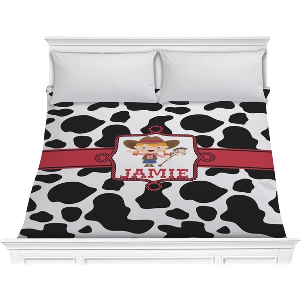 Custom Cowprint Cowgirl Comforter - King (Personalized)