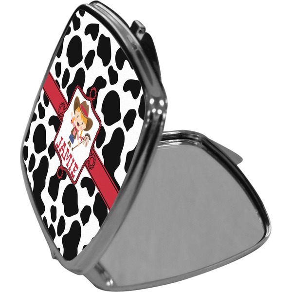 Cowprint Cowgirl Compact Mirror (Side View)