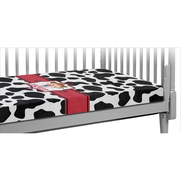 Custom Cowprint Cowgirl Crib Fitted Sheet (Personalized)