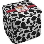Cowprint Cowgirl Cube Pouf Ottoman - 18" (Personalized)