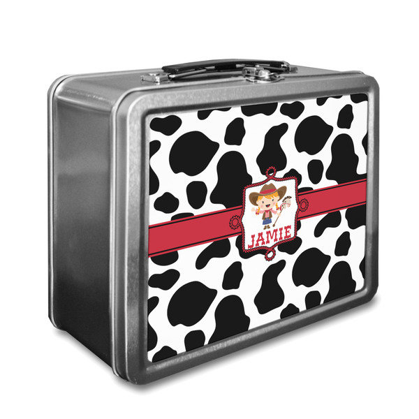 Custom Cowprint Cowgirl Lunch Box (Personalized)