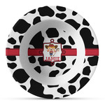Cowprint Cowgirl Plastic Bowl - Microwave Safe - Composite Polymer (Personalized)