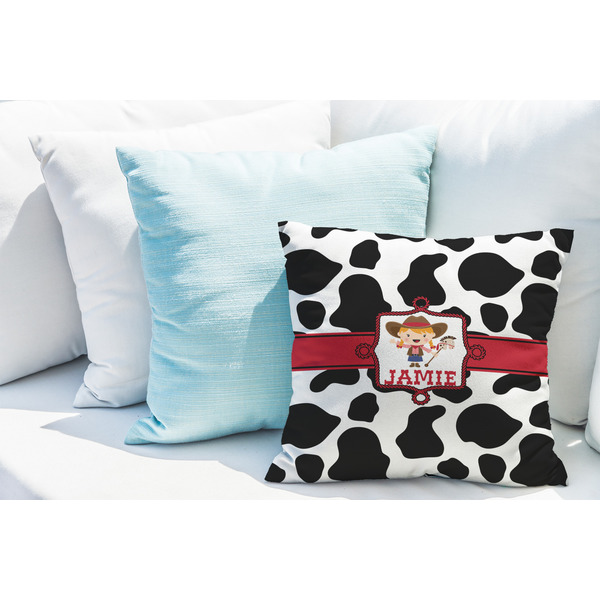 Cowprint Cowgirl Decorative Pillow Case - LIFESTYLE 2