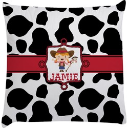 Cowprint Cowgirl Decorative Pillow Case (Personalized)