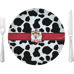 Cowprint Cowgirl Glass Lunch / Dinner Plate 10" (Personalized)