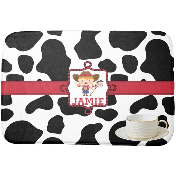 Cowprint Cowgirl Dish Drying Mat