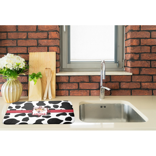 Cowprint Cowgirl Dish Drying Mat - LIFESTYLE 2
