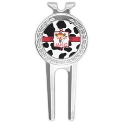 Cowprint Cowgirl Golf Divot Tool & Ball Marker (Personalized)