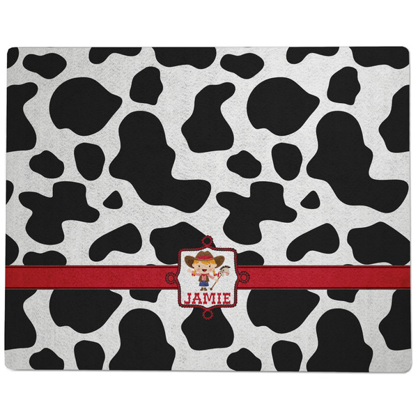 Cowprint Cowgirl Dog Food Mat - Large without Bowls