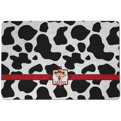 Cowprint Cowgirl Dog Food Mat w/ Name or Text