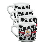 Cowprint Cowgirl Double Shot Espresso Cups - Set of 4 (Personalized)