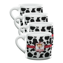 Cowprint Cowgirl Double Shot Espresso Cups - Set of 4 (Personalized)