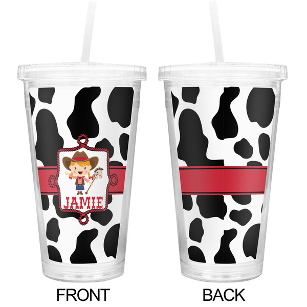 Cowprint Cowgirl Double Wall Tumbler with Straw - Approval