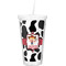 Cowprint & Cowgirl or Cowboy Double Wall Tumbler with Straw