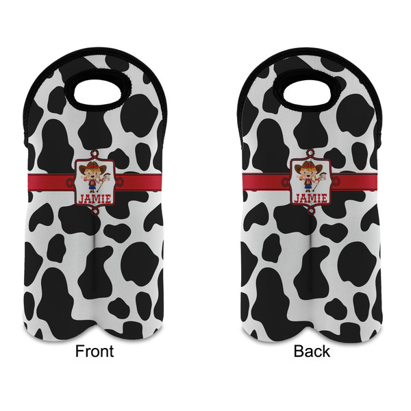 Cowprint Cowgirl Double Wine Tote - APPROVAL (new)