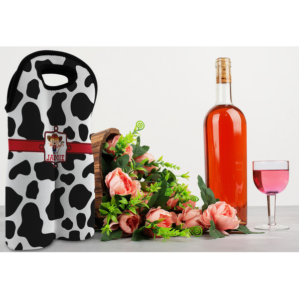 Cowprint Cowgirl Double Wine Tote - LIFESTYLE (new)