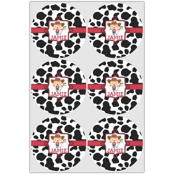 Cowprint Cowgirl Drink Topper - Large - Set of 6