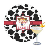 Cowprint Cowgirl Printed Drink Topper (Personalized)