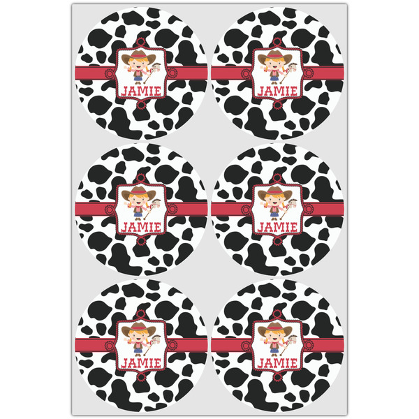 Cowprint Cowgirl Drink Topper - XLarge - Set of 6