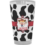Cowprint Cowgirl Pint Glass - Full Color (Personalized)