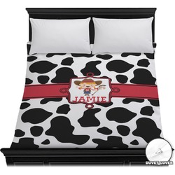 Cowprint Cowgirl Duvet Cover - Full / Queen (Personalized)