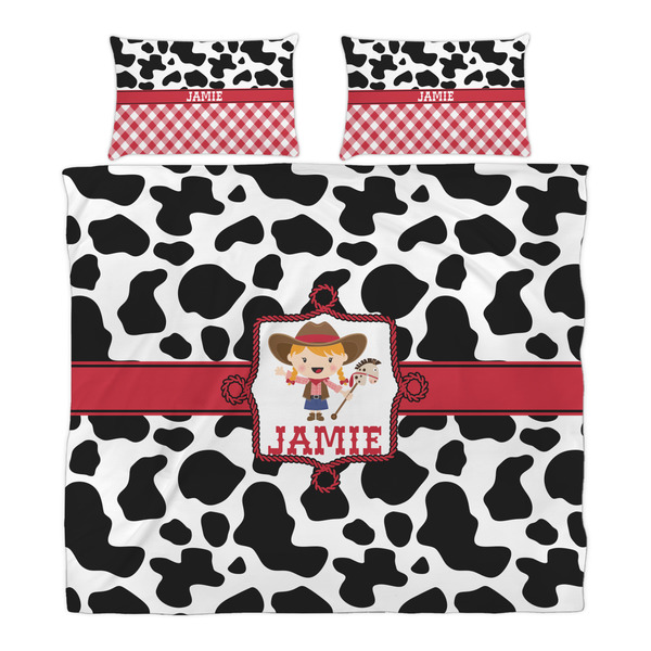 Cowprint Cowgirl Duvet Cover Set - King - Alt Approval