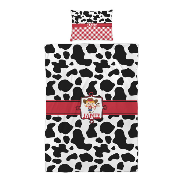 Cowprint Cowgirl Duvet Cover Set - Twin XL - Alt Approval