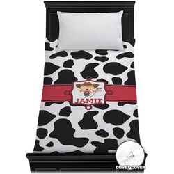 Cowprint Cowgirl Duvet Cover - Twin (Personalized)