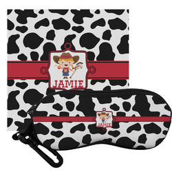 Cowprint Cowgirl Eyeglass Case & Cloth (Personalized)
