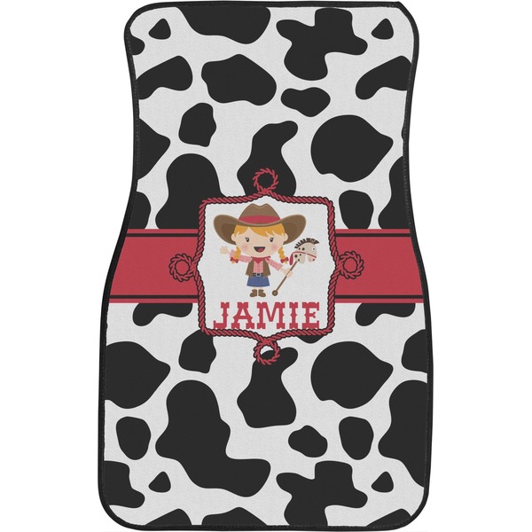 Cowprint Cowgirl Custom Car Floor Mats (Front Seat)