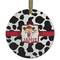 Cowprint Cowgirl Frosted Glass Ornament - Round
