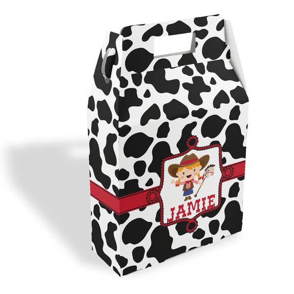 Custom Cowprint Cowgirl Gable Favor Box (Personalized)