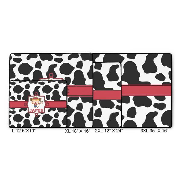 Cowprint Cowgirl Gaming Mats - SIZE CHART