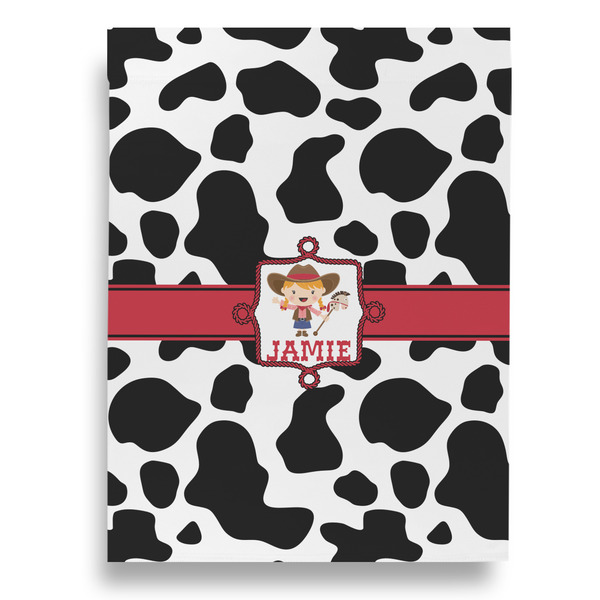 Cowprint Cowgirl Garden Flags - Large - Single Sided - FRONT